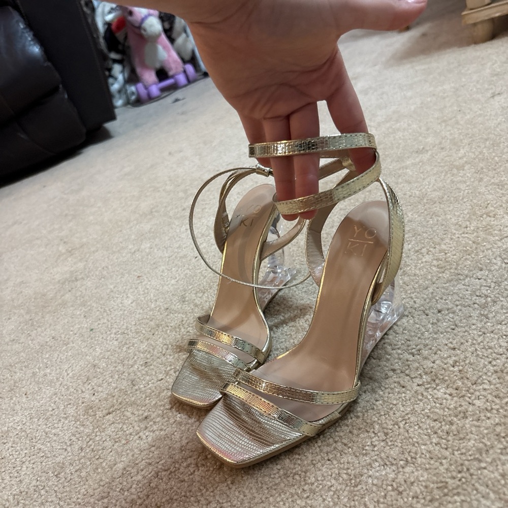 Yoki Gold Strappy Heels